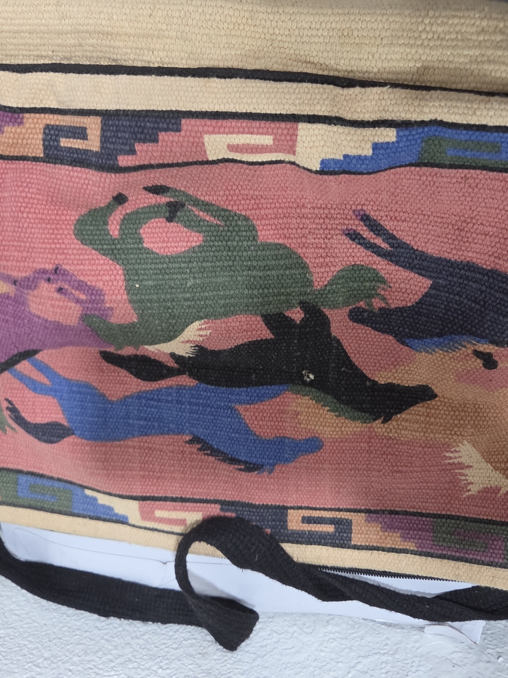 Colorful Horse-Print Canvas Tote Bag - Pink - Picture 3 of 3